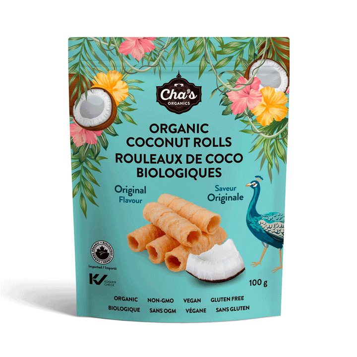 Cha's Organics Original Coconut Rolls, 100g
