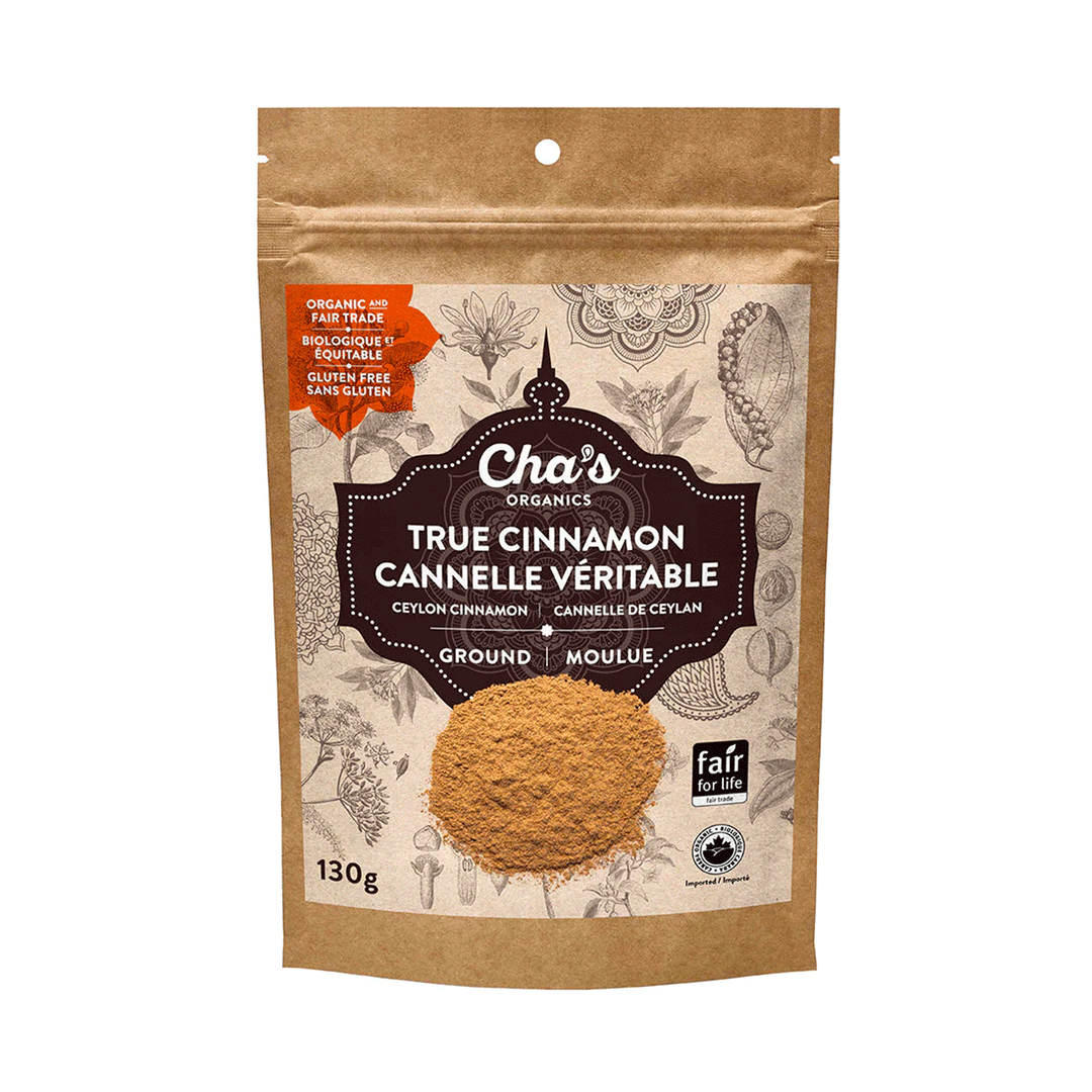 Cha's Organics True Ceylon Ground Cinnamon, 150g