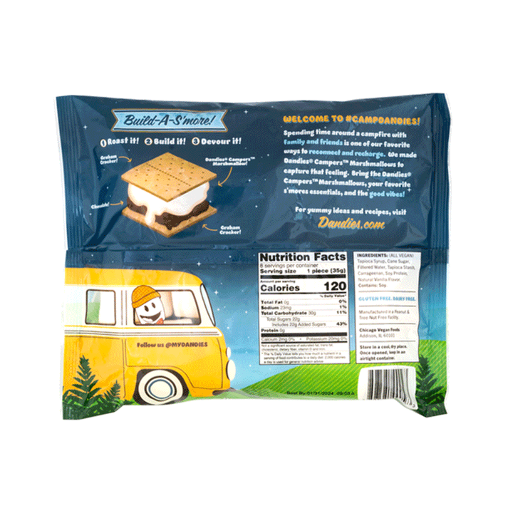 Dandies Campers Jumbo Vegan Marshmallows, 283g