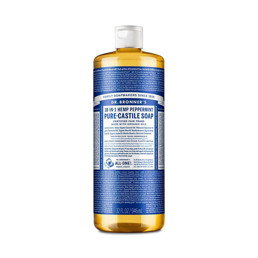 Dr. Bronner's Organic 18-In-1 Pure Castille Soap - Peppermint, 946ml