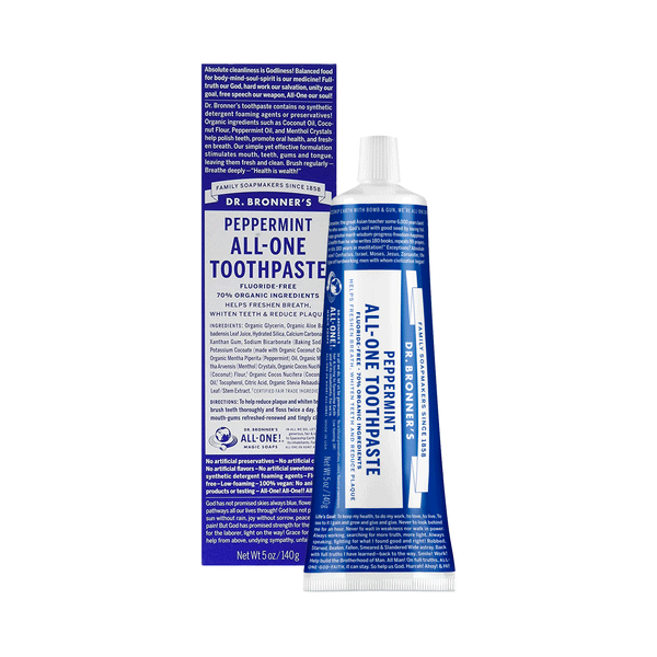 Dr. Bronner's Peppermint All-One Toothpaste, 140g