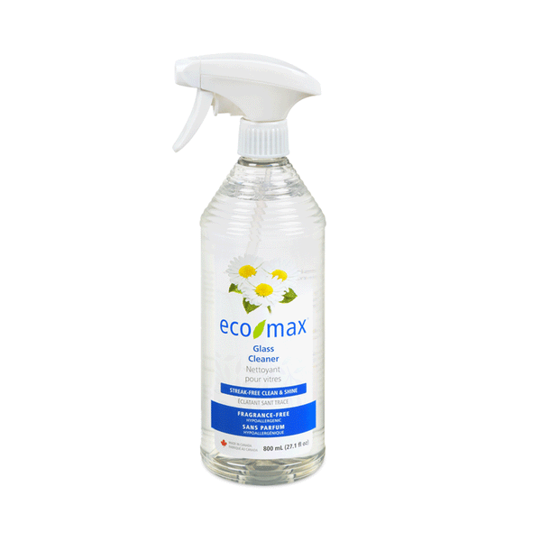 Eco-Max Fragrance Free Hypoallergenic Glass Cleaner, 800ml