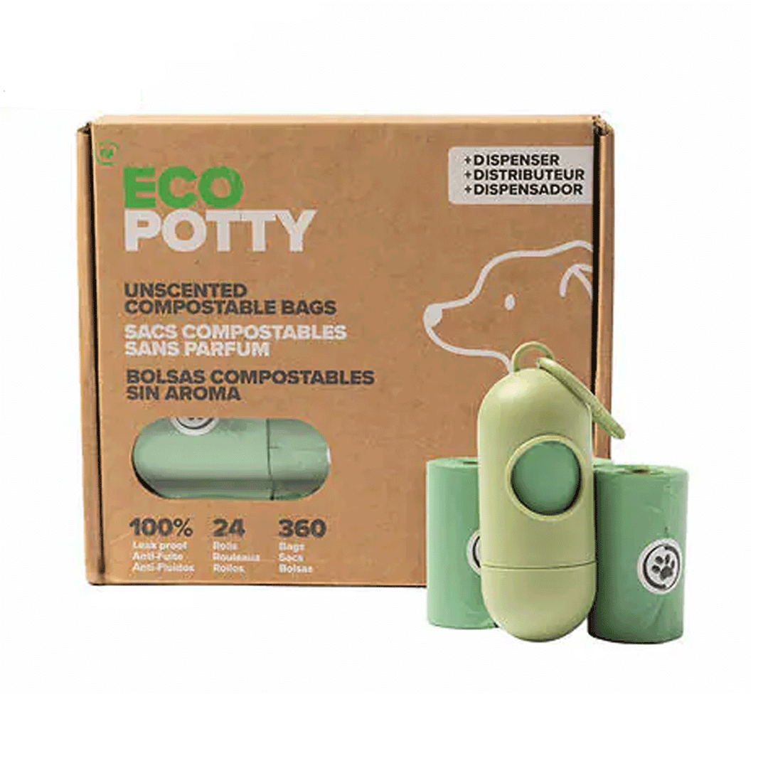 Eco Potty Compostable Poop Bags For Pets, 360 Count
