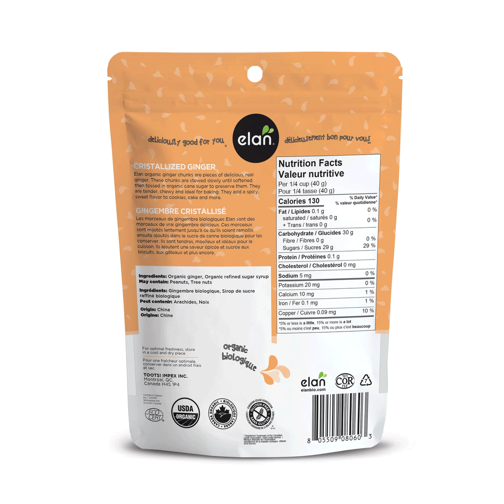Elan Organic Ginger Chunks, 175g
