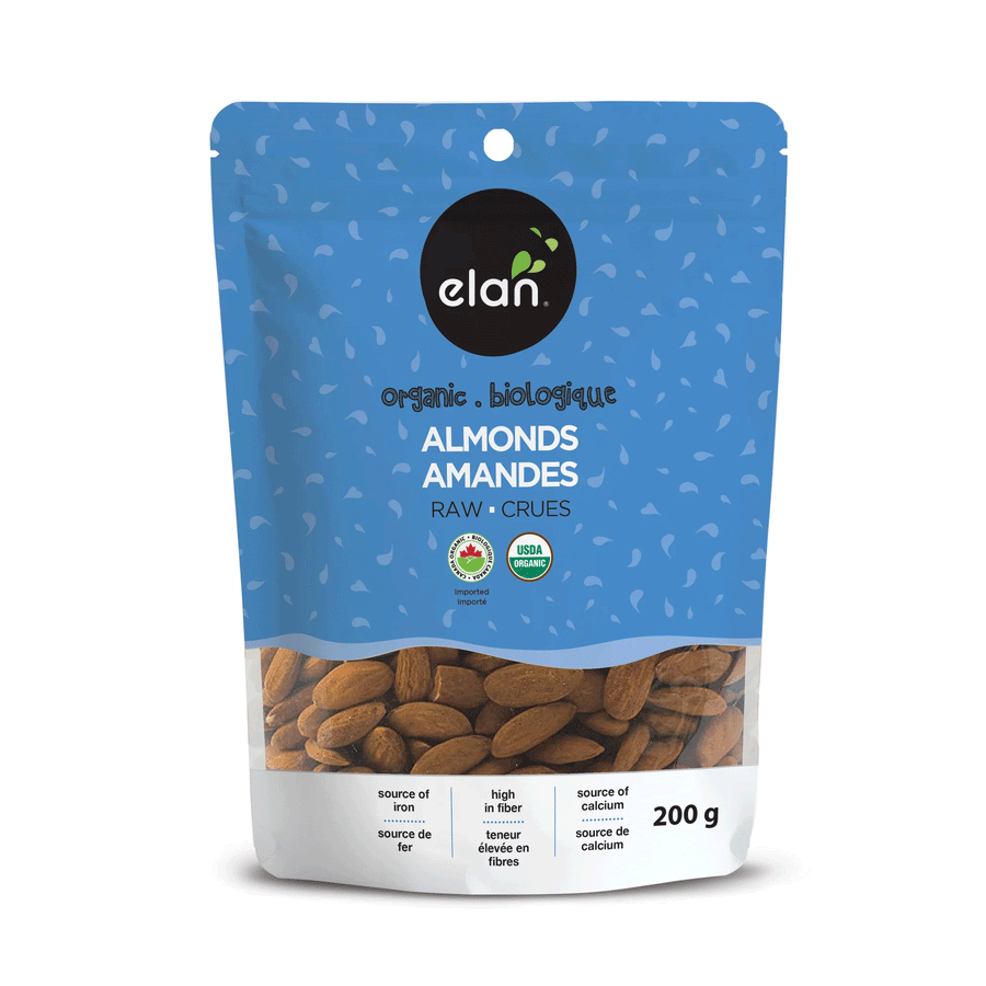 Elan Organic Raw Almonds, 185g