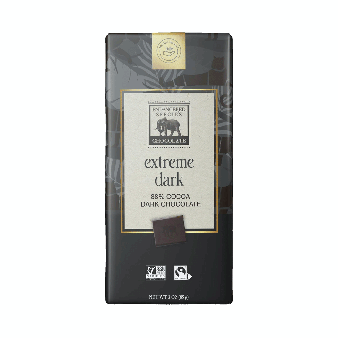 Endangered Species Extreme Dark Chocolate (88% Cocoa), 85g