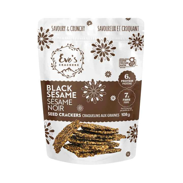 Eve's Flaxseed Crackers - Black Sesame, 108g