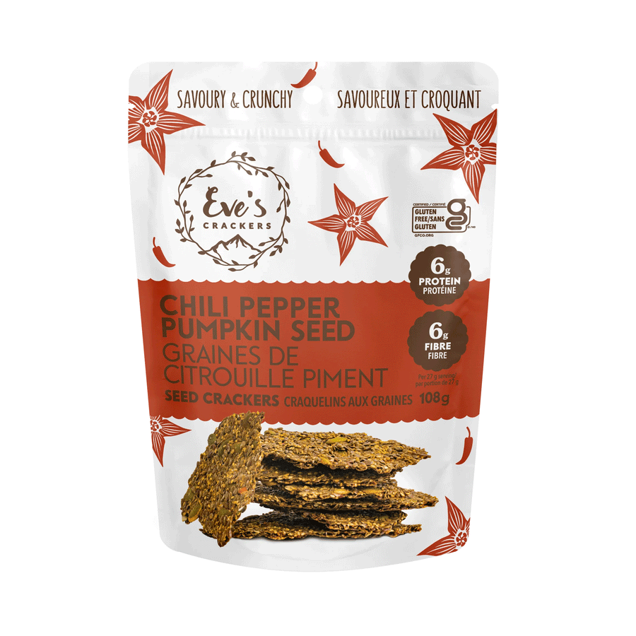 Eve's Flaxseed Crackers - Chili Pepper Pumpkin Seed, 108g