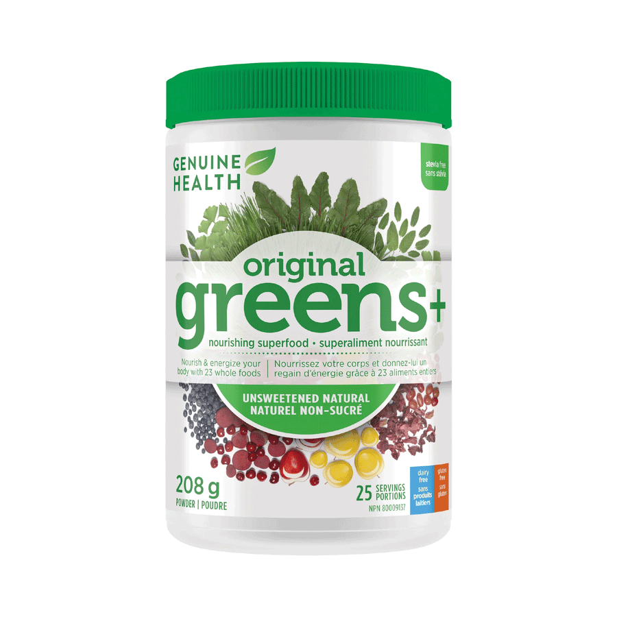 Genuine Health Greens+ Original, Unsweetened & Natural, Superfood Powder, 208g Tub, 25 Servings