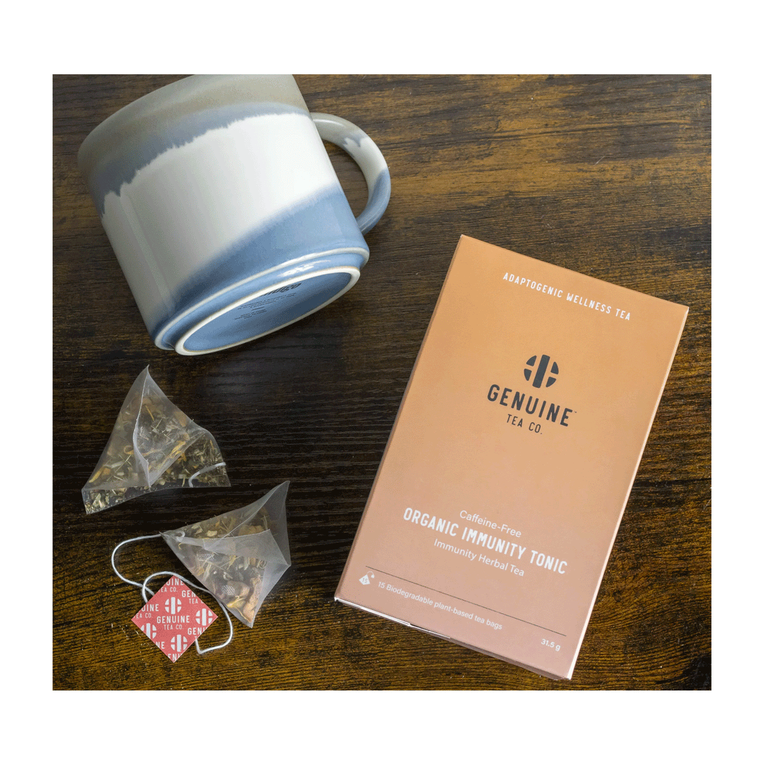 Genuine Tea Organic Immunity Tonic Pyramid Tea, 15 Bags