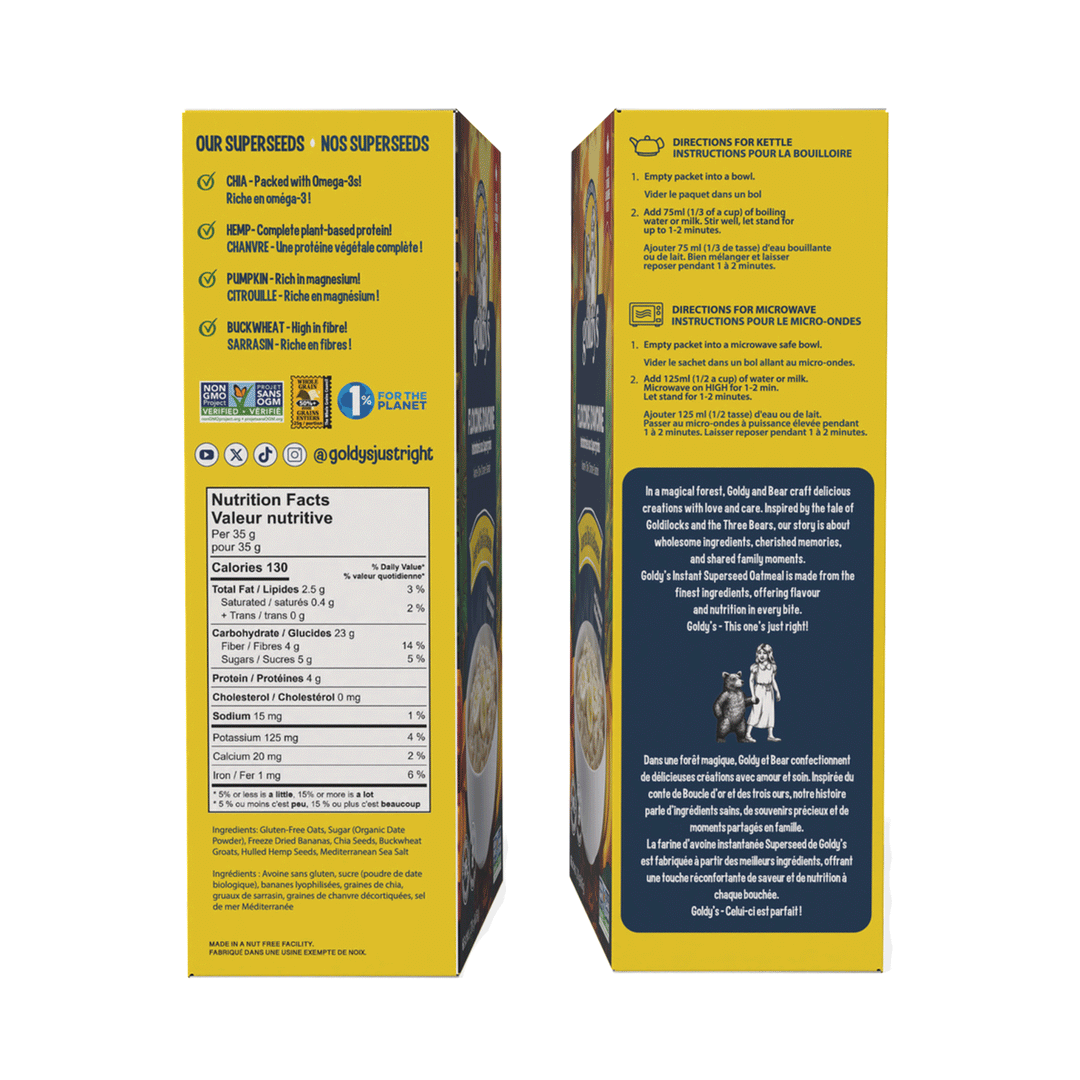 Goldy's Superseed Oatmeal Banana Sunrise, 6x35g Bags, 210g