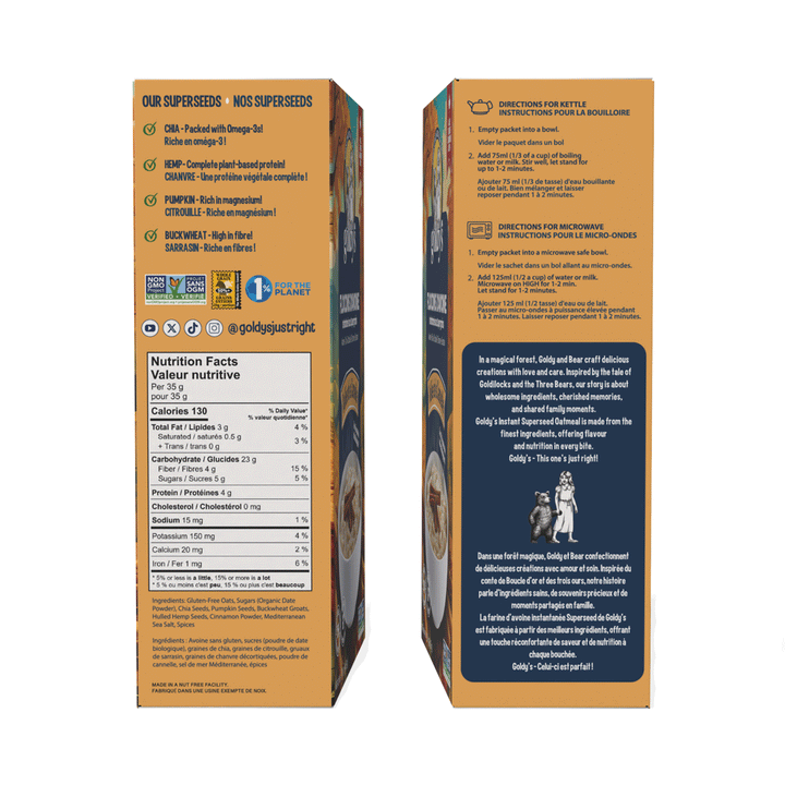 Goldy's Superseed Oatmeal Cinnamon Valley, 6x35g Bags, 210g