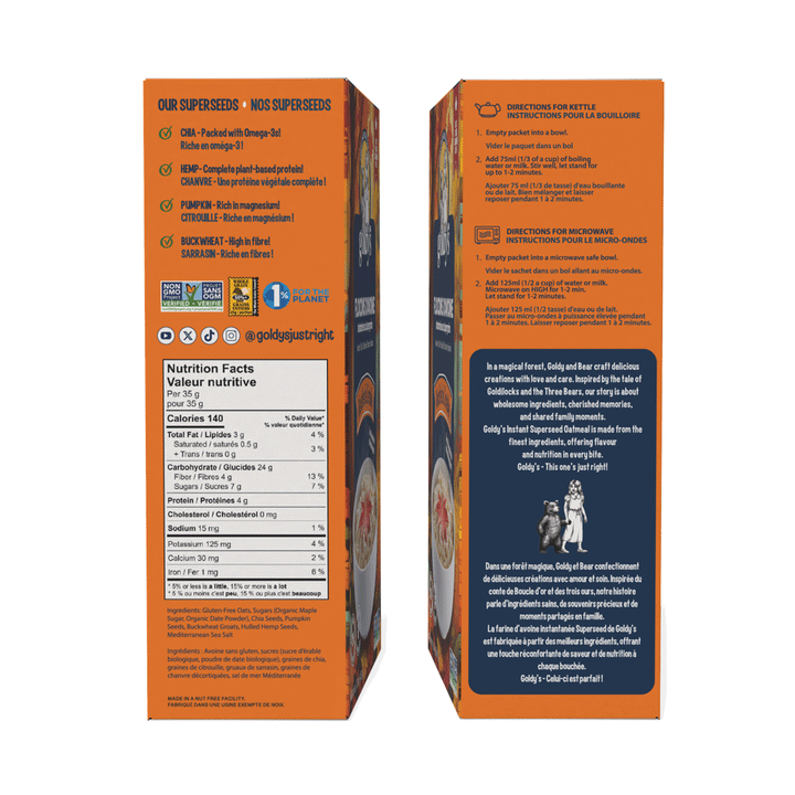 Goldy's Superseed Oatmeal Maple Harvest, 6x35g Bags, 210g