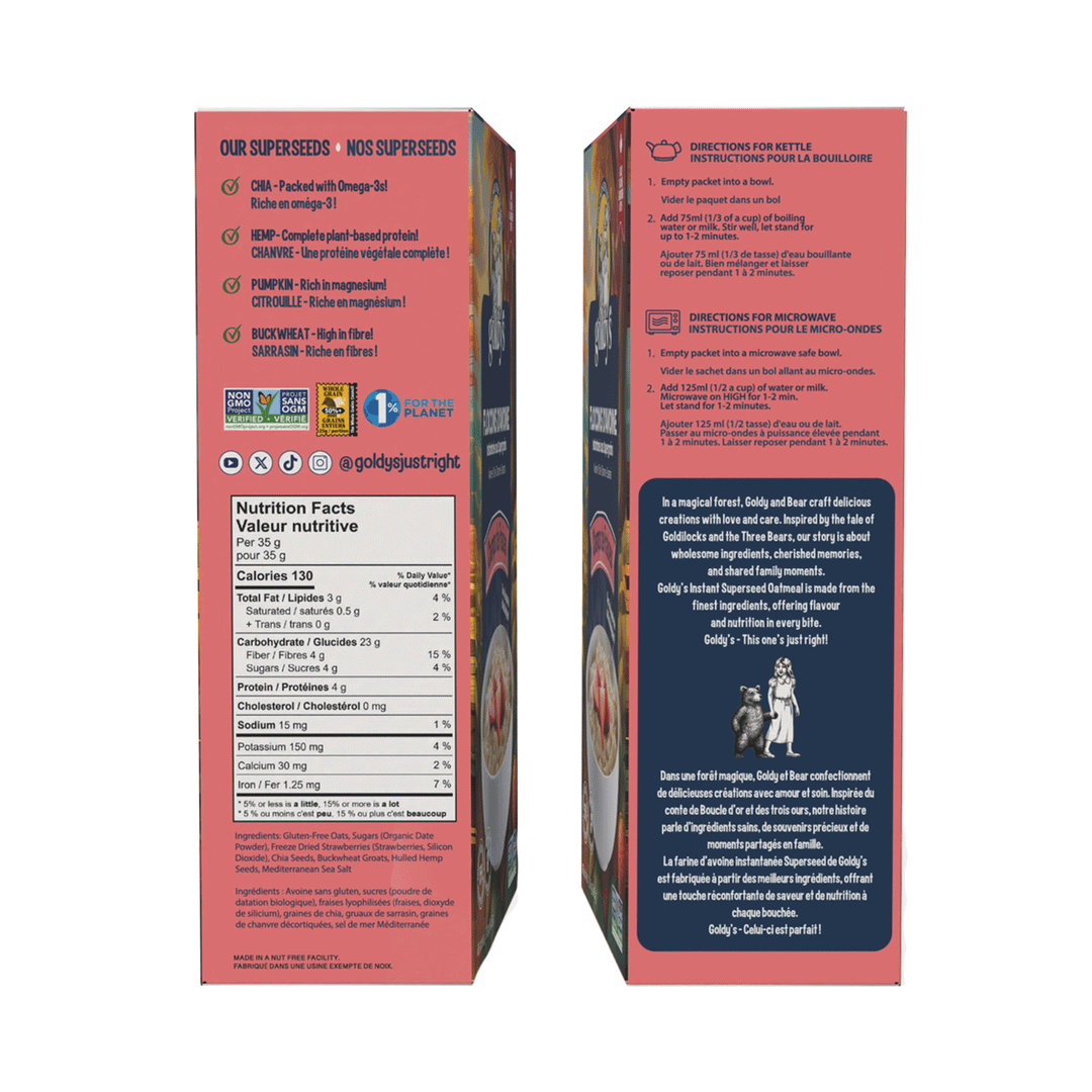 Goldy's Superseed Oatmeal Strawberry Fields, 6x35g Bags, 210g