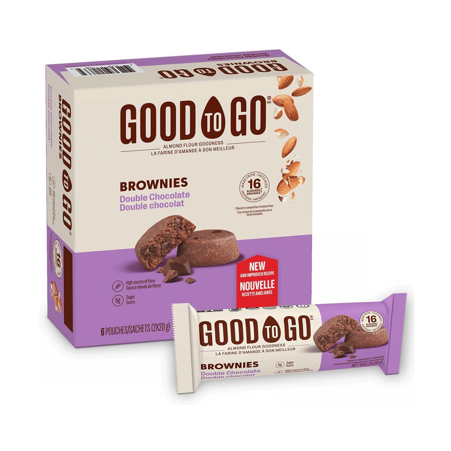 Good To Go Double Chocolate Almond Flour Brownies, 6x40g
