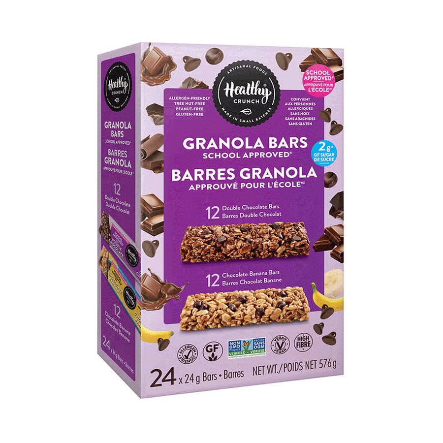 Healthy Crunch Chocolate Banana & Double Chocolate Granola Bars Variety Pack, 24 Bars