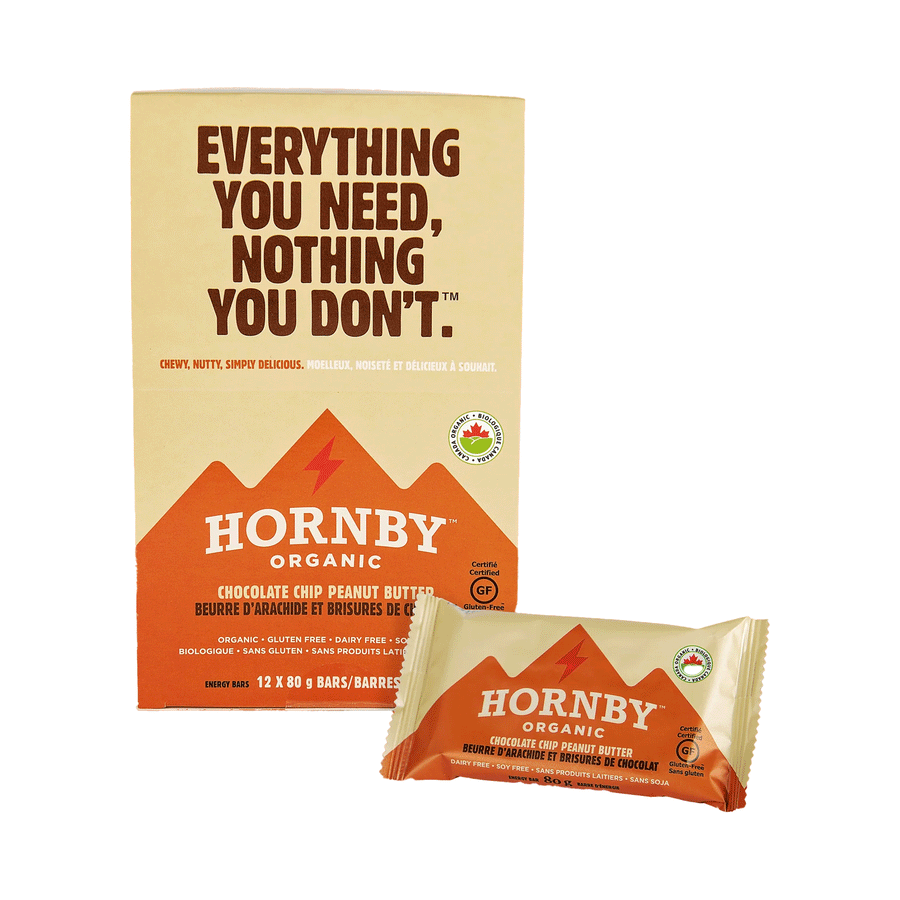 Hornby Organic Chocolate Chip Peanut Butter Energy Bar, 12x80g