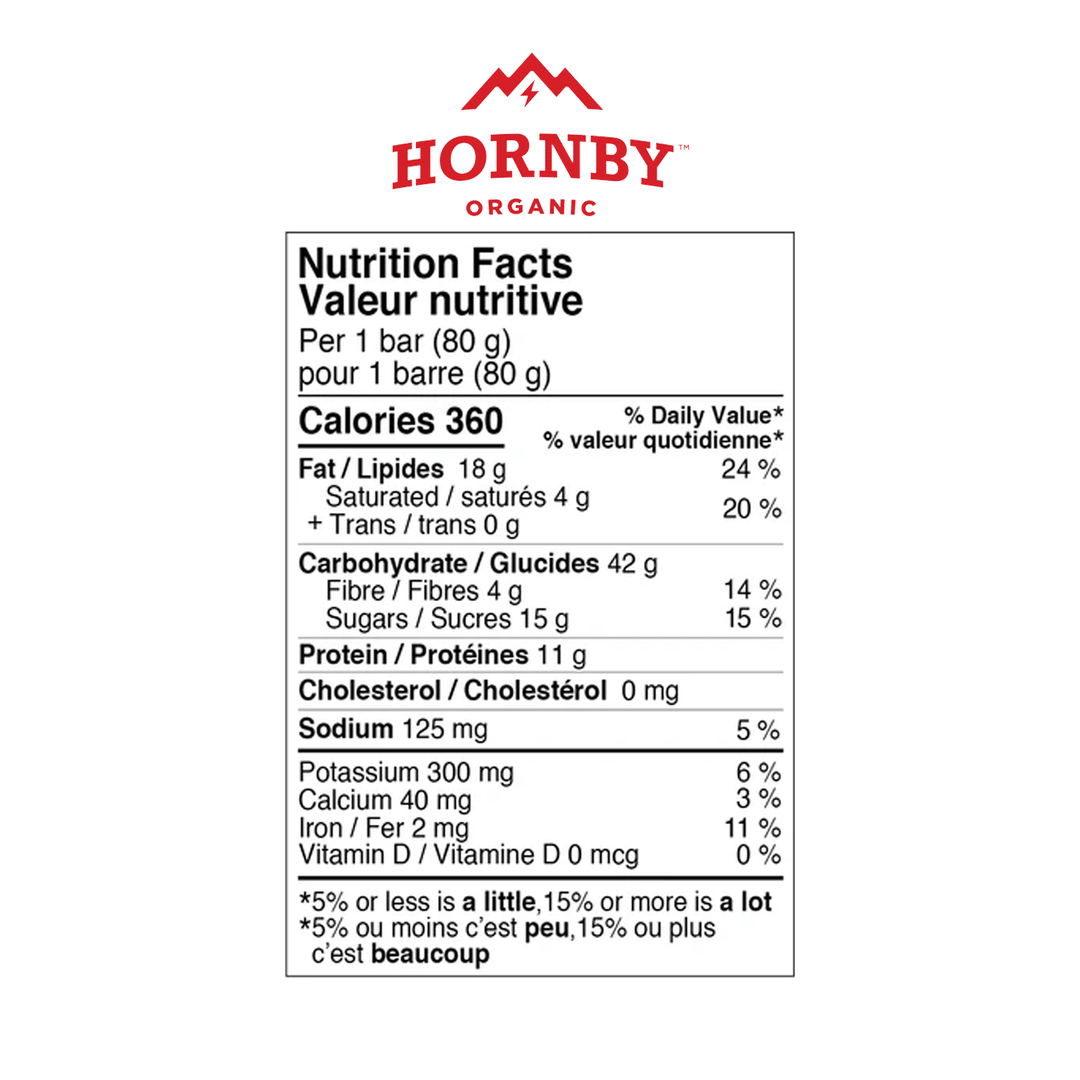 Hornby Organic Chocolate Chip Peanut Butter Energy Bar, 12x80g