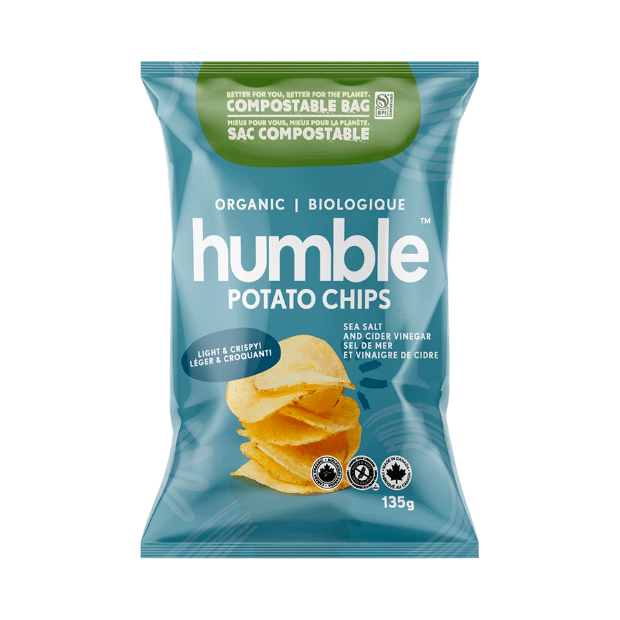 Humble Organic Potato Chips - Sea Salt & Cider Vinegar, 135g