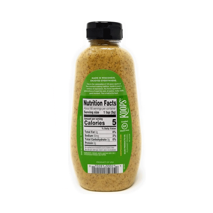 Koops' Organic Horeradish Mustard, 325ml