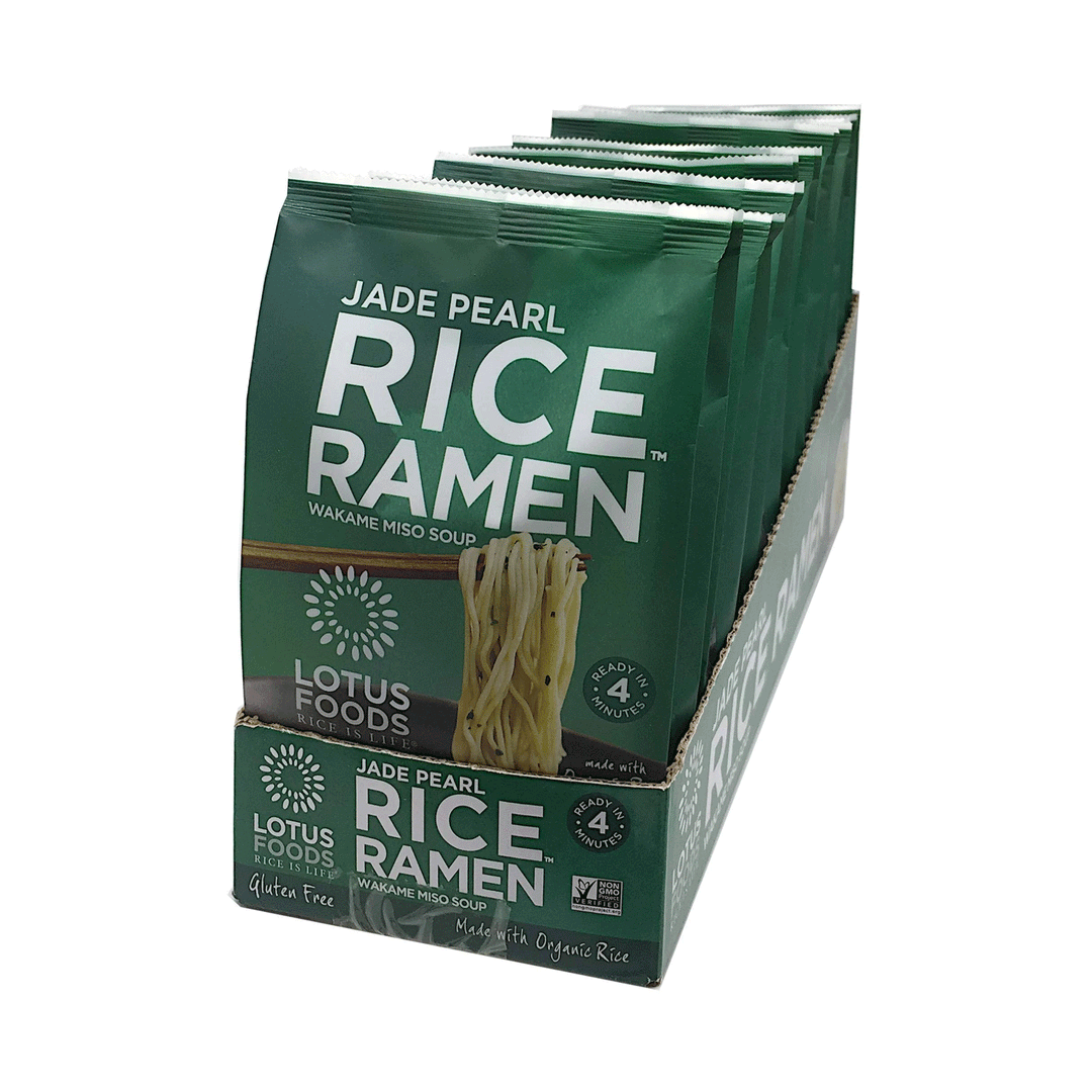 Lotus Foods Jade Pearl Rice Ramen With Wakame Miso Soup, 10x80g