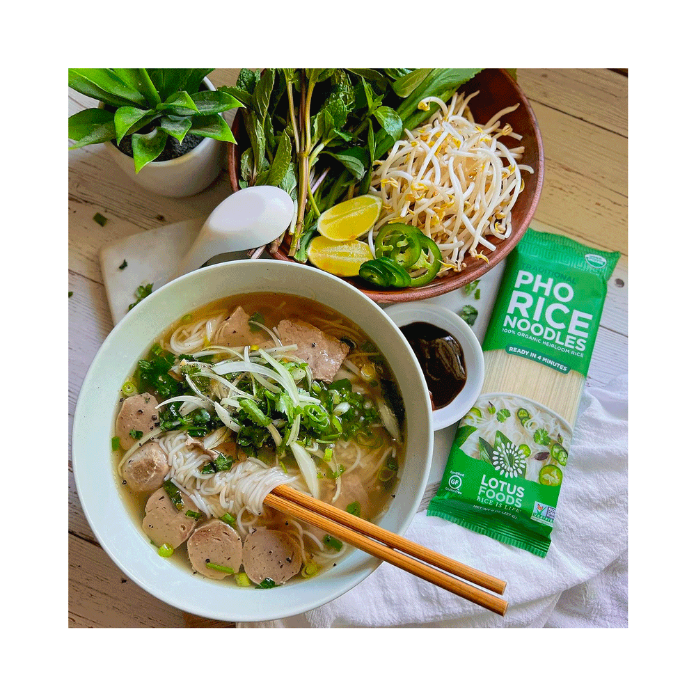 Lotus Foods Organic Traditional Pho Rice Noodles - Heirloom Rice, 227g