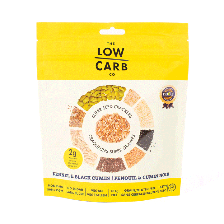 The Low Carb Co Artisan Super Seed Keto Crackers - Fennel & Black Cumin, 101g