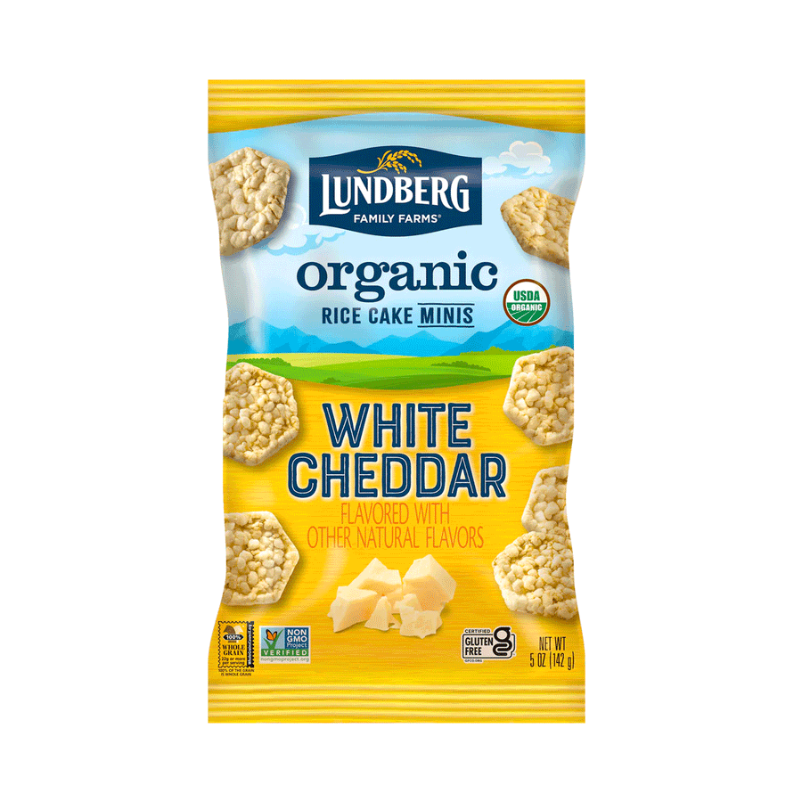 Lundberg Family Farms Organic Rice Cake Minis - White Cheddar, 142g