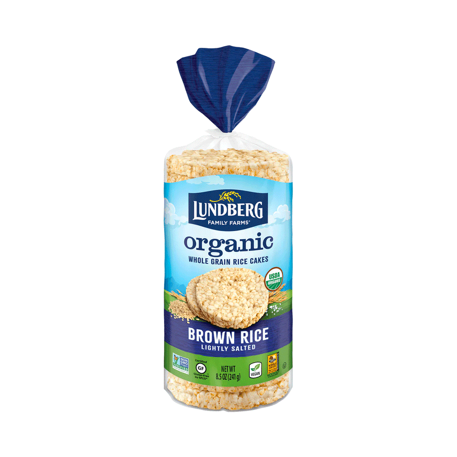 Lundberg Family Farms Organic Brown Rice Cakes - Lightly Salted, 241g