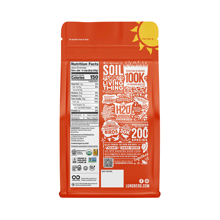 Lundberg Family Farms Organic Short Grain Brown Rice, 907g