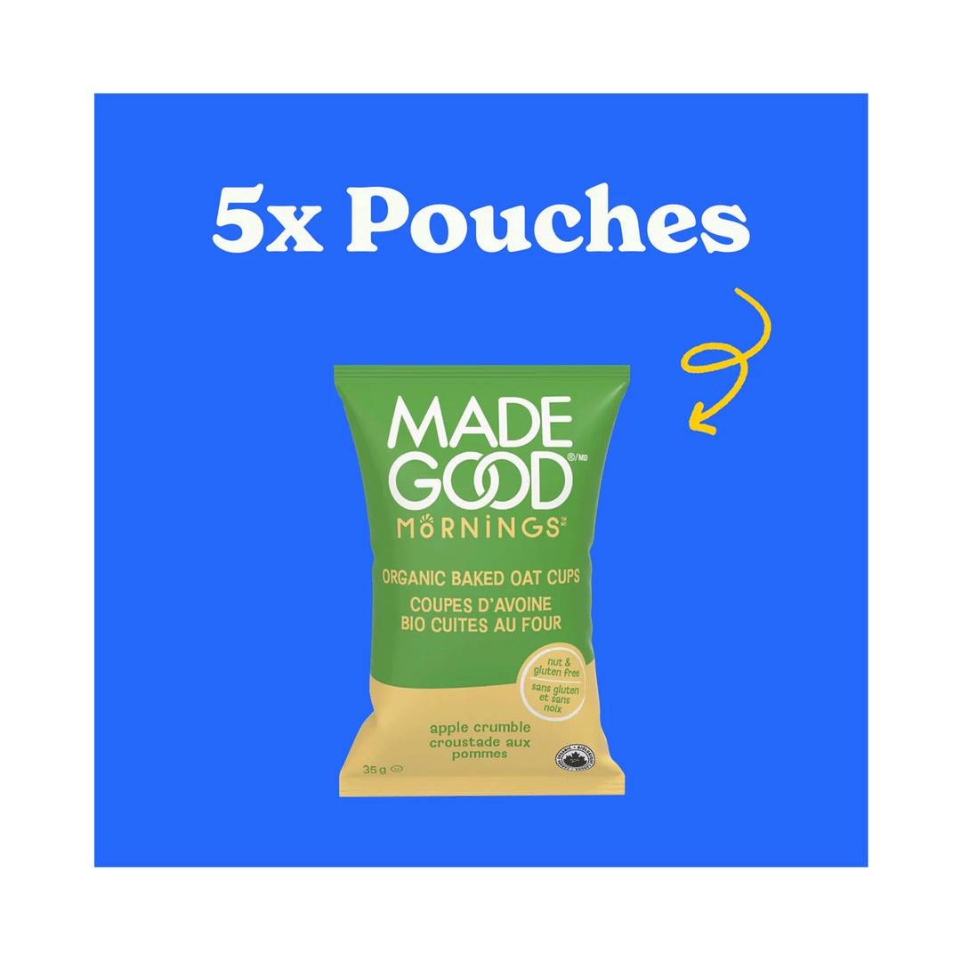 Made Good Mornings Organic Baked Oat Cups - Apple Crumble, 5 Pack