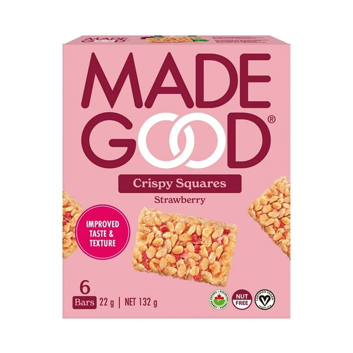 Made Good Organic Strawberry Crispy Squares, 6x22g