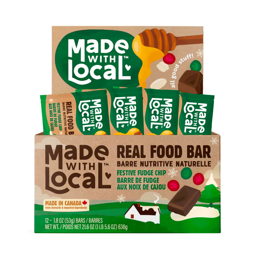 Made With Local Festive Fudge Chip Real Food Bar, 12 x 53g