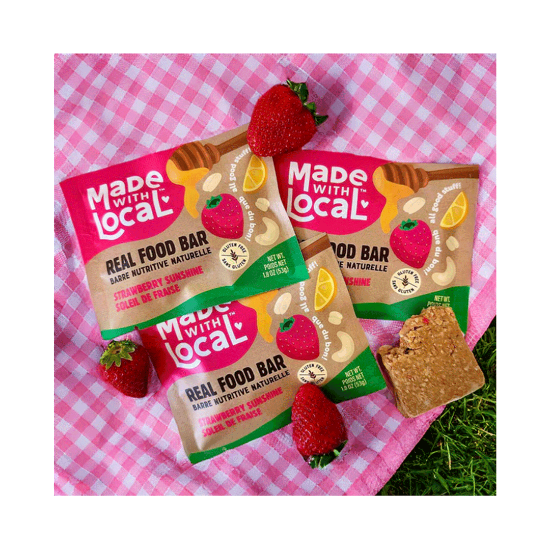 Made With Local Strawberry Sunshine Real Food Bar, 12 x 53g