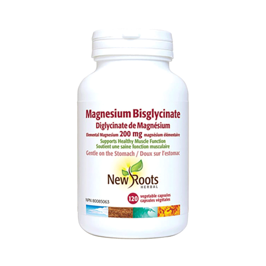 New Roots Magnesium Bisglycinate 200 mg, 120 Capsules