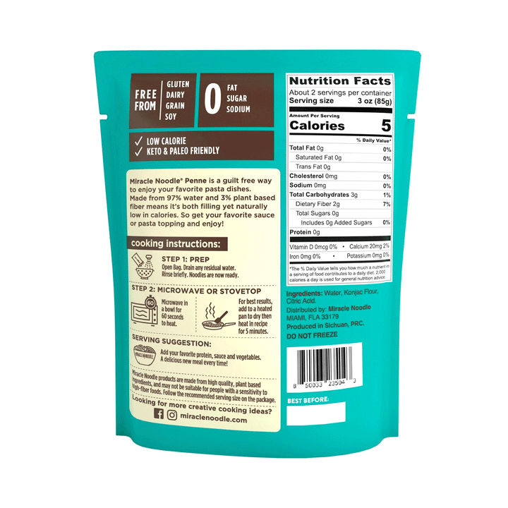 Miracle Noodle Ready To Eat Penne Style Noodles, 200g