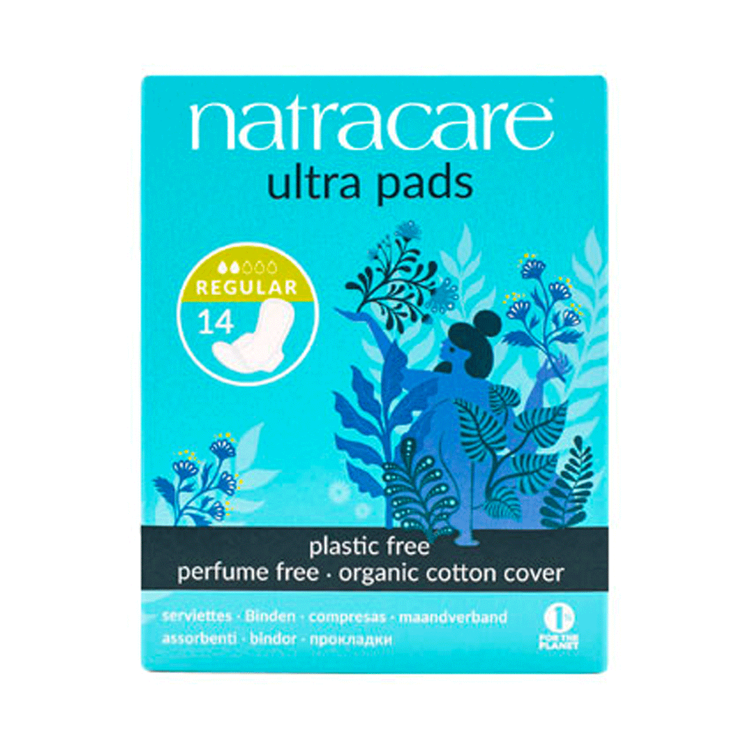 Natracare Ultra Regular Period Pads With Wings, 14ct
