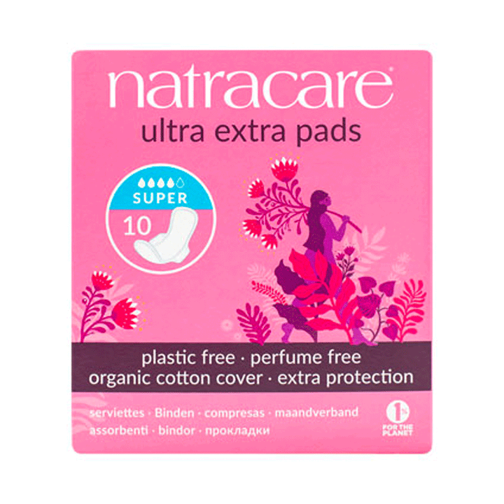 Natracare Ultra Extra Super Period Pads, 10ct