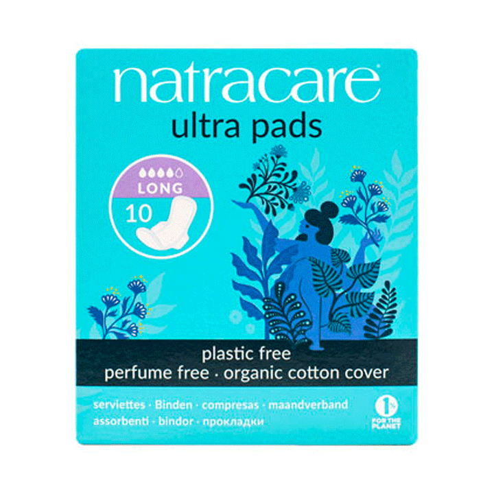 Natracare Ultra Long Period Pads With Wings, 10ct