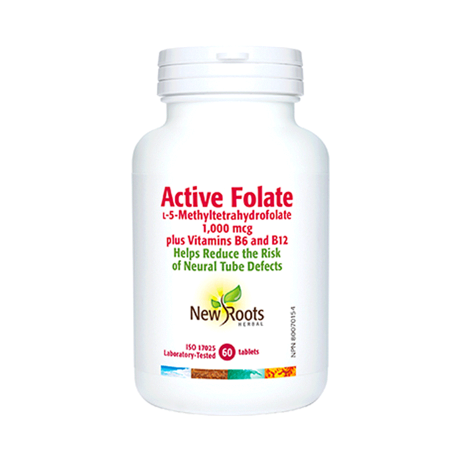 New Roots Active Folic Acid (L-5 Methyltetrahydrofolate), 60 Tablets