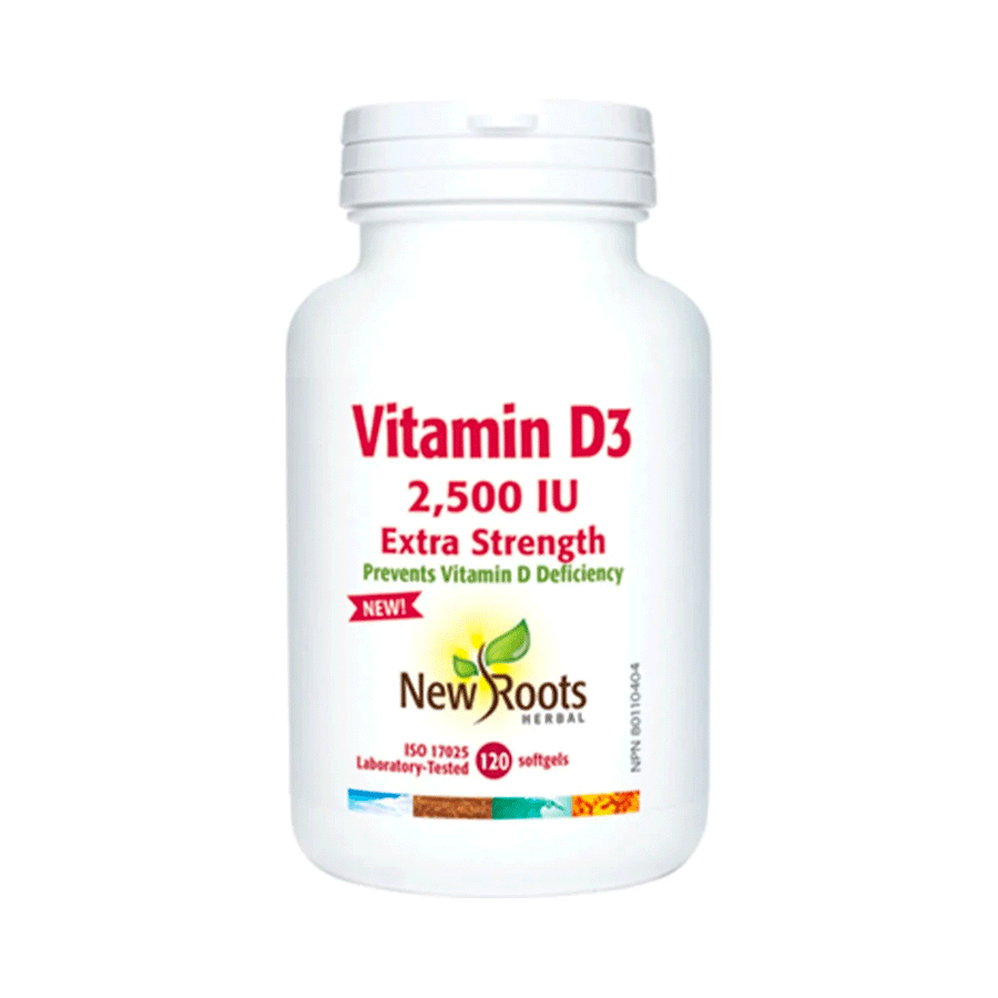 New Roots Vitamin D3 (2500 IU), 120 Softgels Capsules