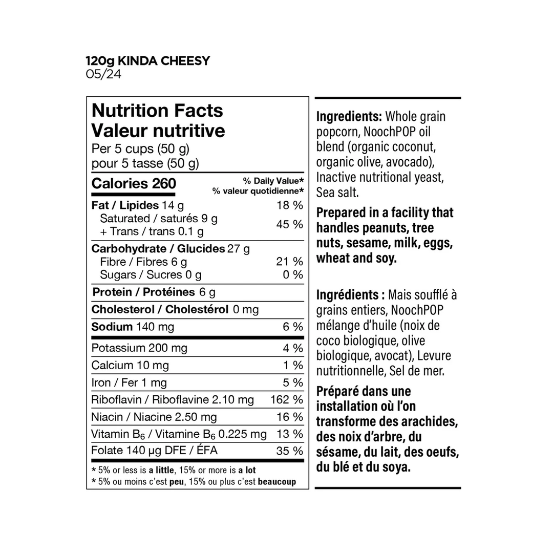 NoochPop Kinda Cheesy Popcorn, 120g