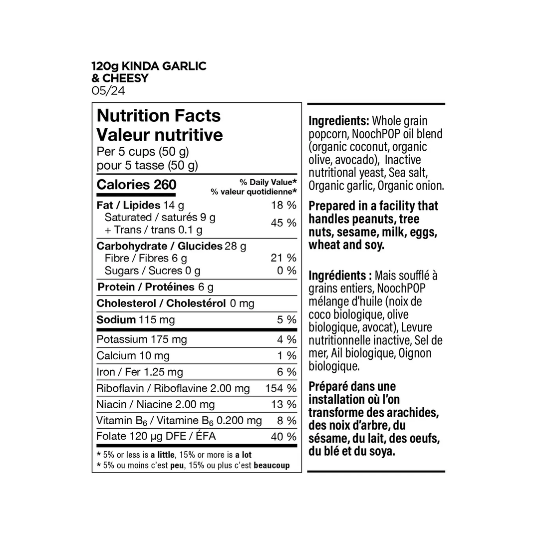NoochPop Kinda Garlic N' Cheesy Popcorn, 120g