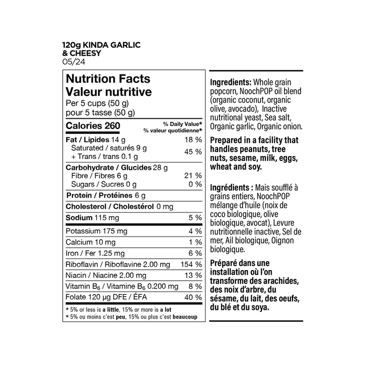 NoochPop Kinda Garlic N' Cheesy Popcorn, 120g