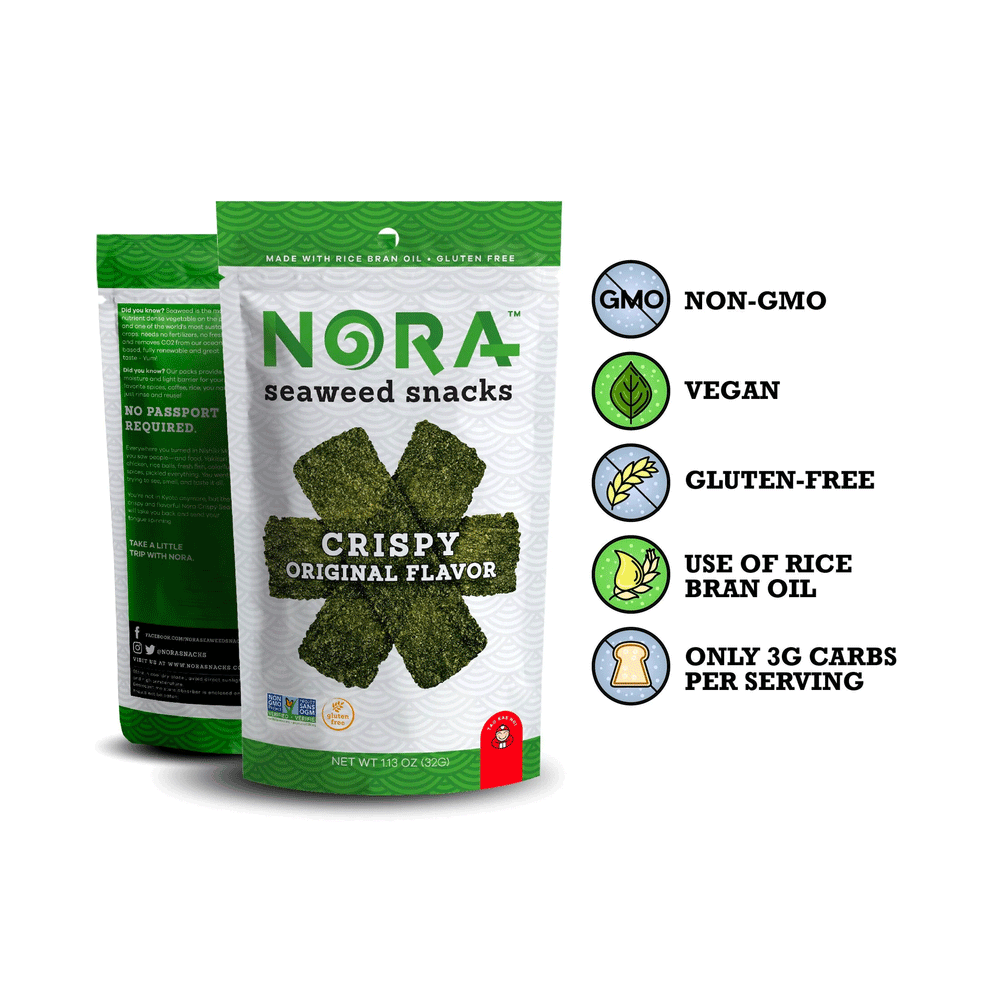 Nora Seaweed Snacks - Crispy Original Flavour, 32g