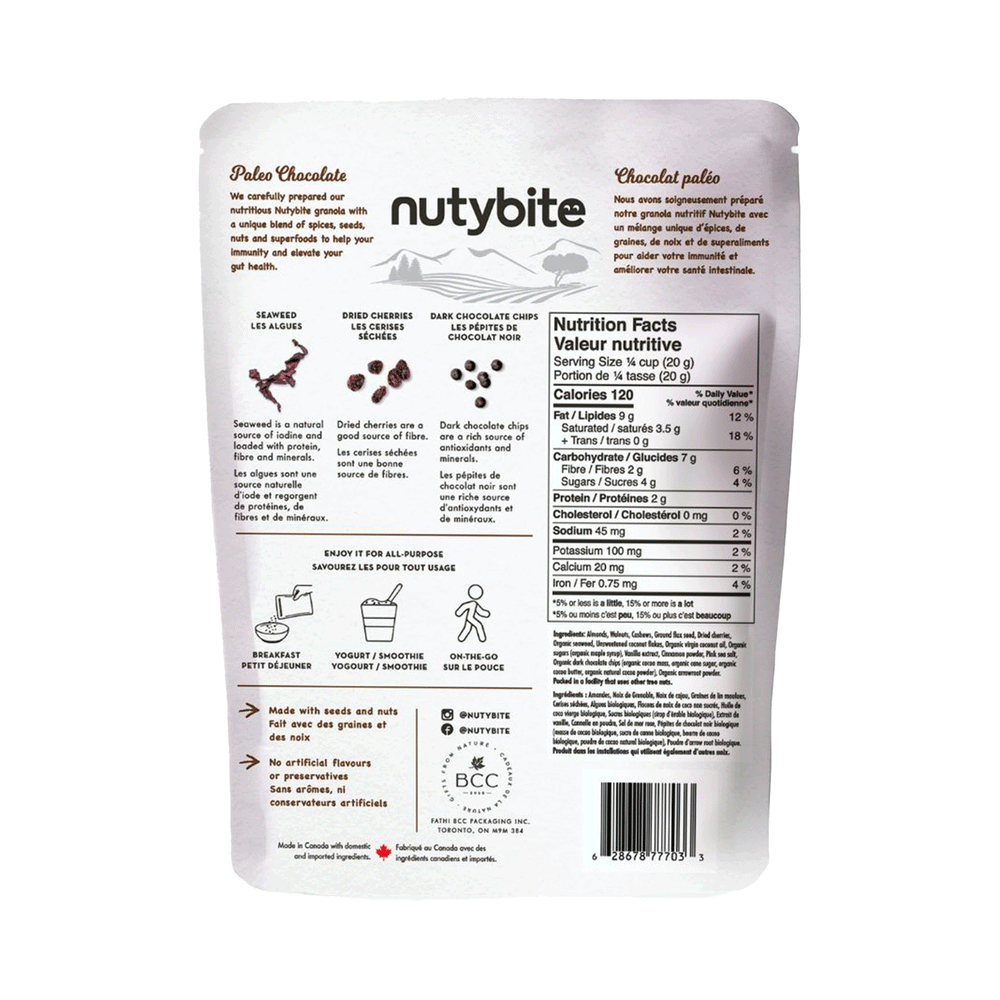 Nutybite Paleo Chocolate Granola Clusters, 120g