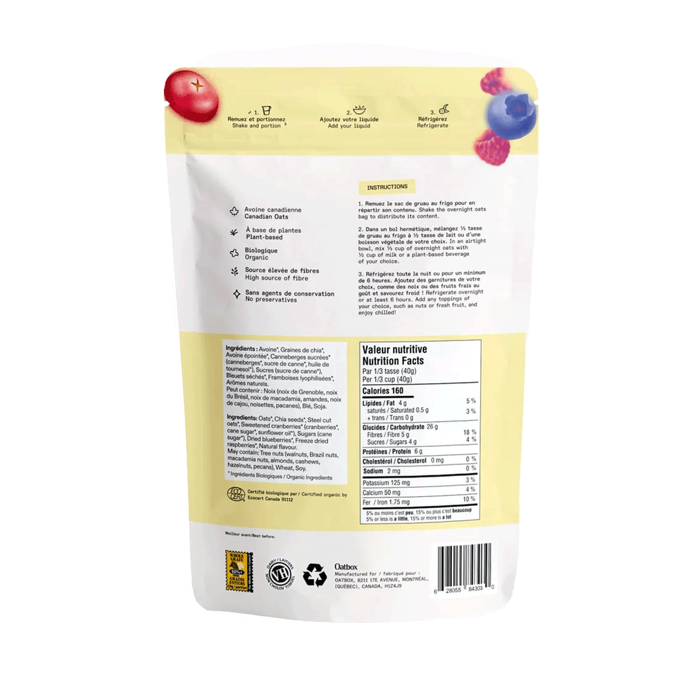 Oatbox Field Berries Overnight Oats, 280g