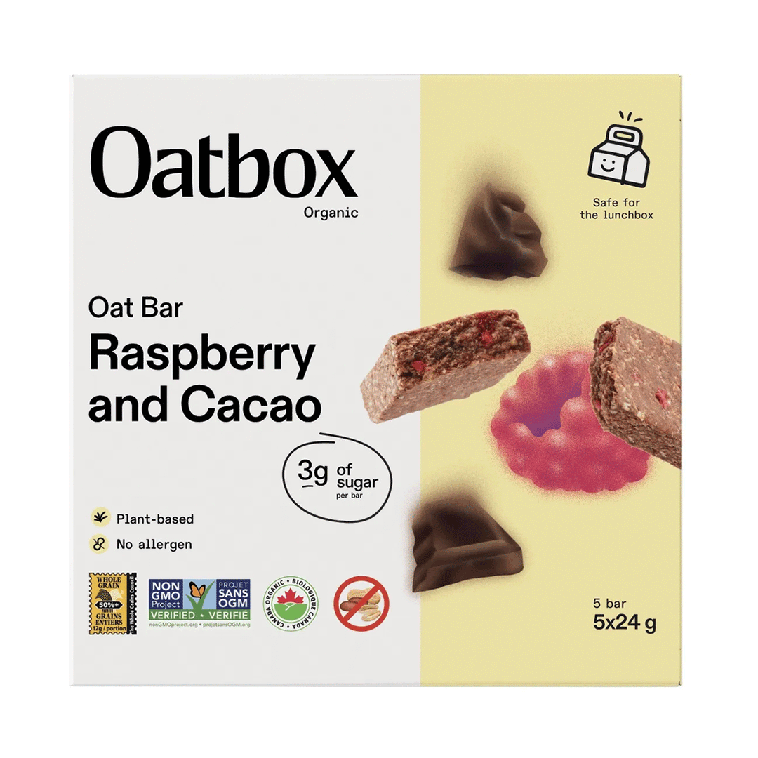 Oatbox Organic Cocoa & Raspberry Oat Bars, 5 Pack