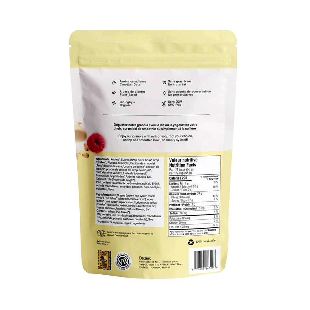 Oatbox White Chocolate & Raspberry Granola, 300g