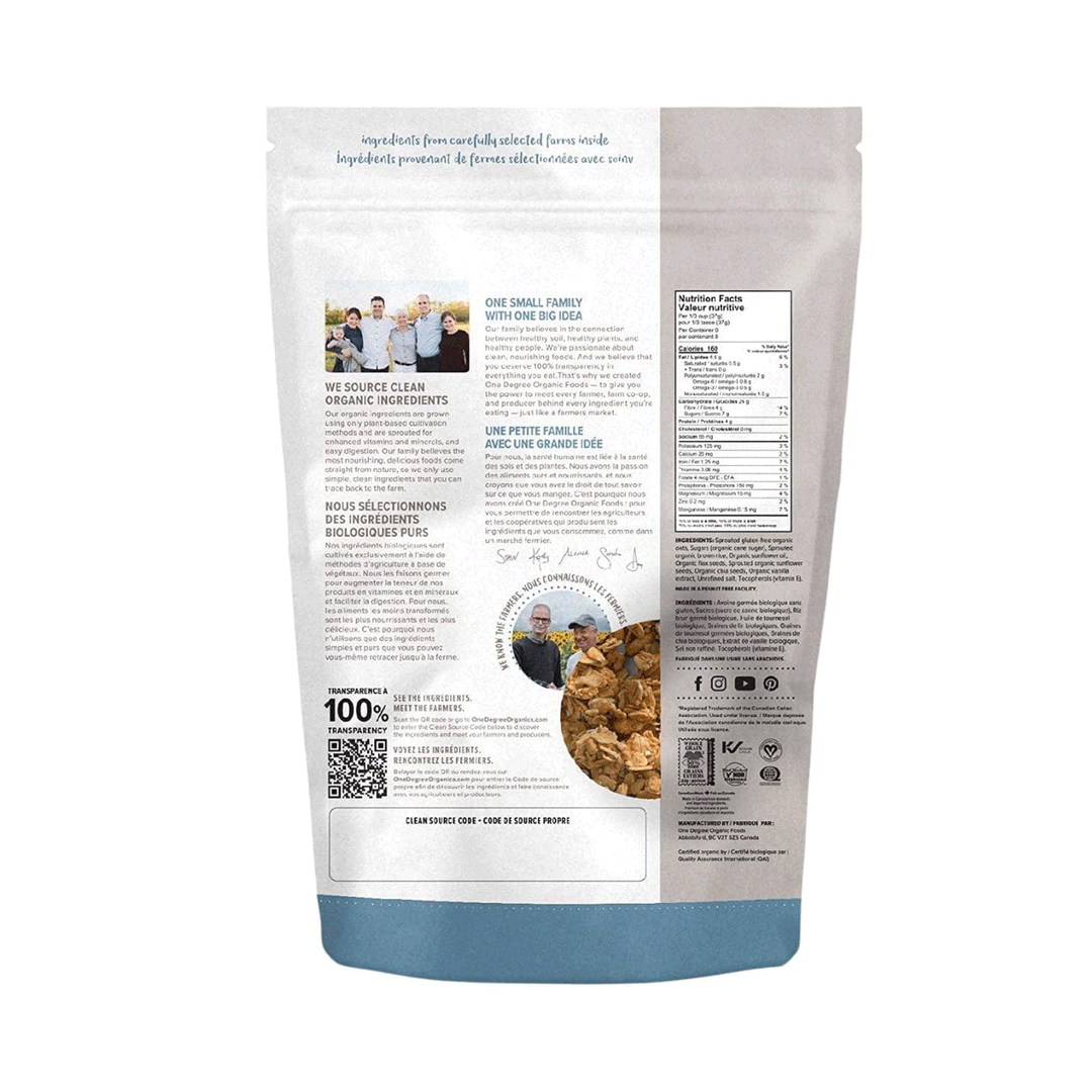 One Degree Sprouted Oat Vanilla Chia Granola, 312g